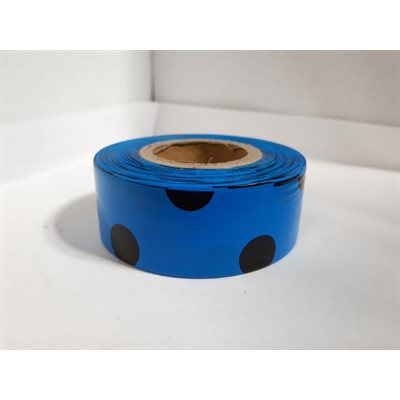 SUMMER TAPE BLUE WITH BLACK PEAS 150' X 1"